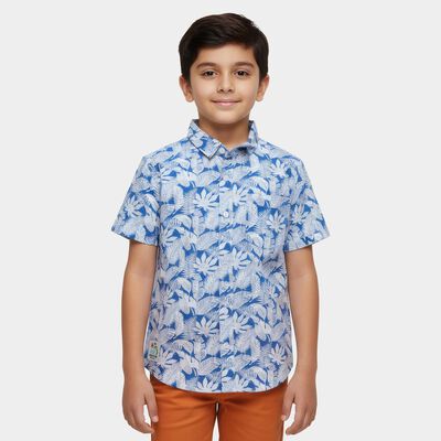 Boys Light Blue Cotton Classic Casual Shirt
