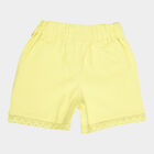 Girls Cotton Solid Shorts, Yellow, small image number null