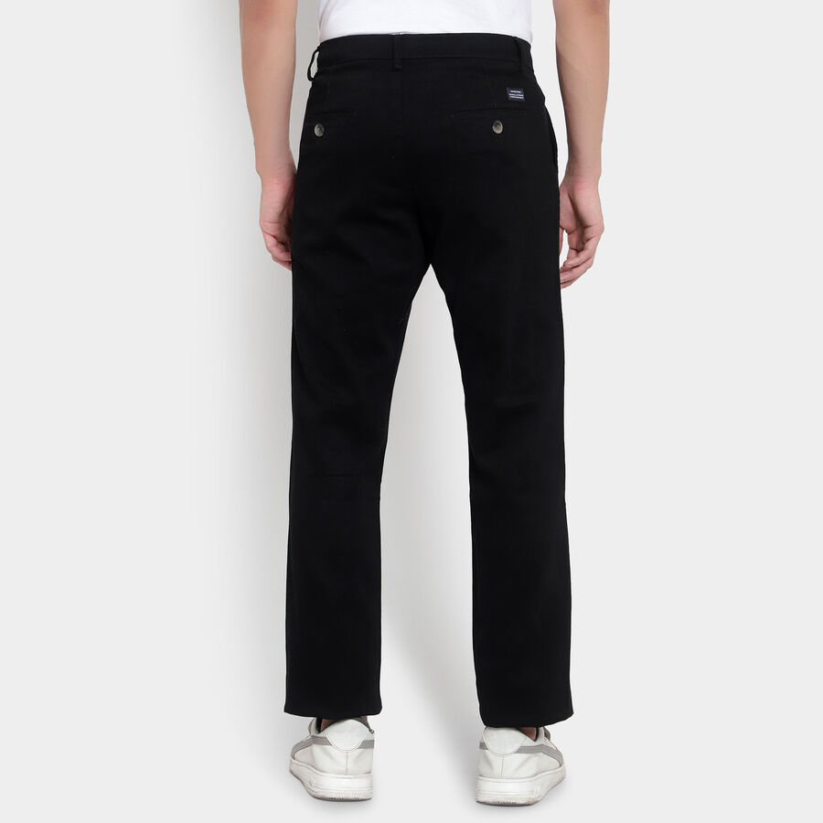 Cross Pocket Slim Fit Trousers, Black, large image number null