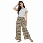 Women's Beige Regular Fit Printed Palazzos, गहरा पीला, small