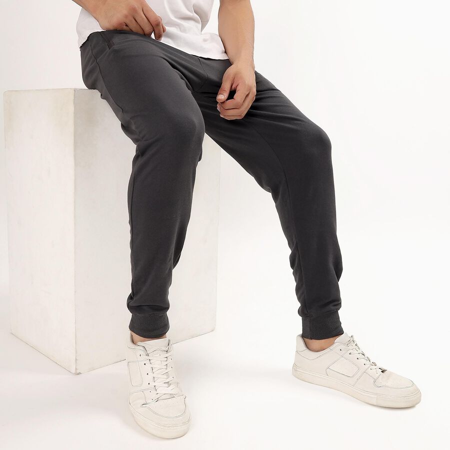 Unisex Charcoal Slim Fit Jogger Track Pants, गहरा ग्रे, large image number null