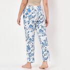 Women's White Relaxed Fit Floral Printed Pyjama, सफ़ेद, small
