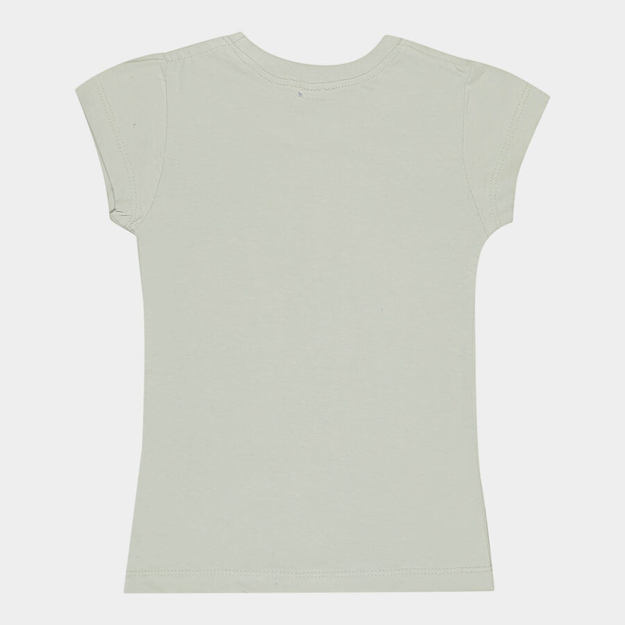 Girls Cotton T-Shirt, Light Green, large image number null