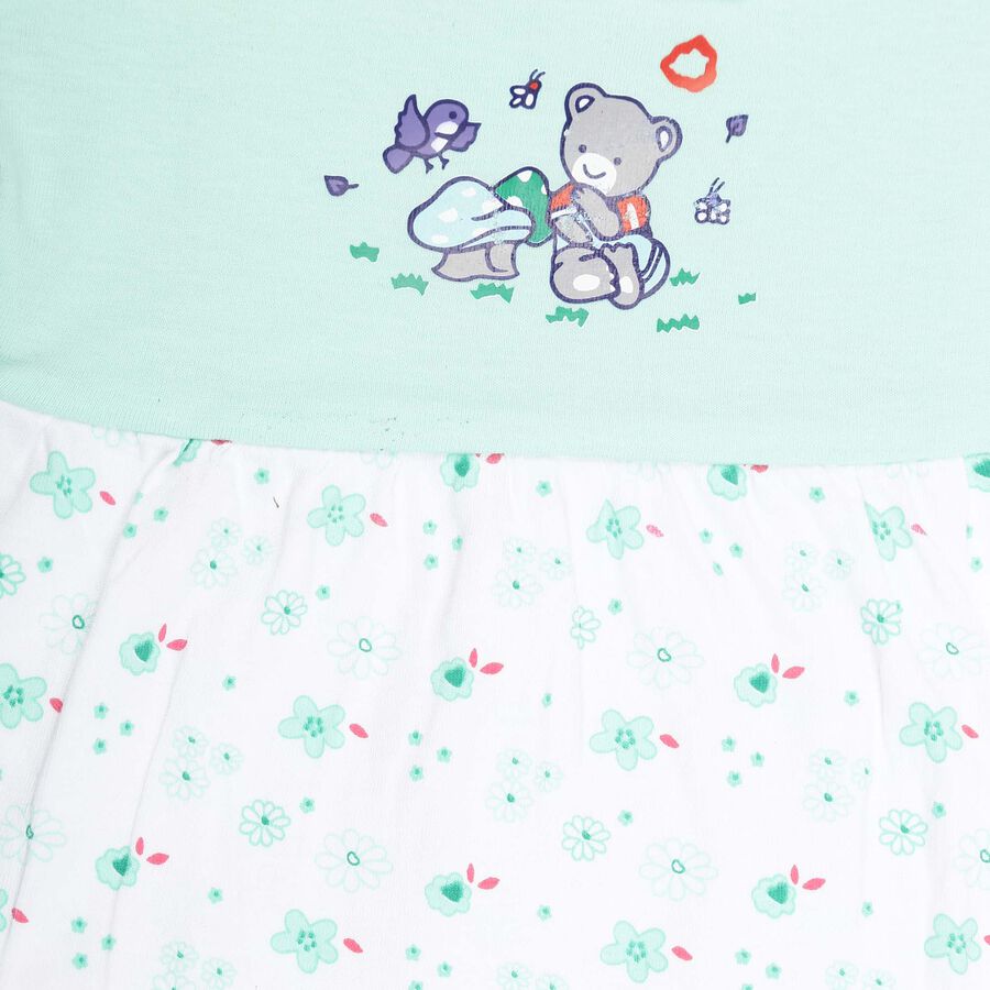 Infants Cotton Collar Frock, Light Green, large image number null