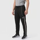 Men's Black Regular Fit Side-Striped Track Pants, Black, small