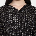 All Over Print A Line Kurti, काला, small image number null
