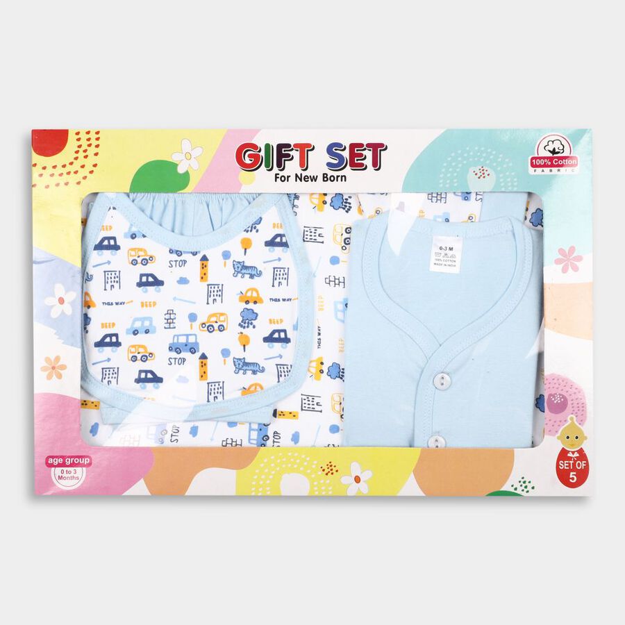 Infants' Cotton Gift Set, Light Blue, large image number null