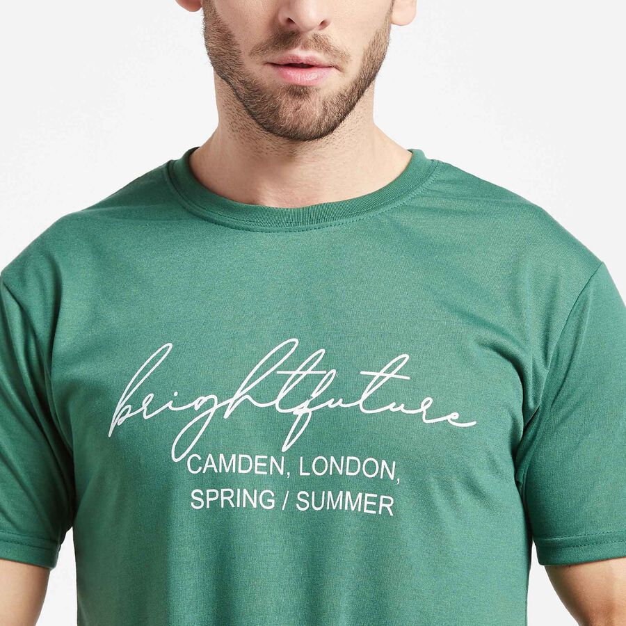 Round Neck T-Shirt, Dark Green, large image number null