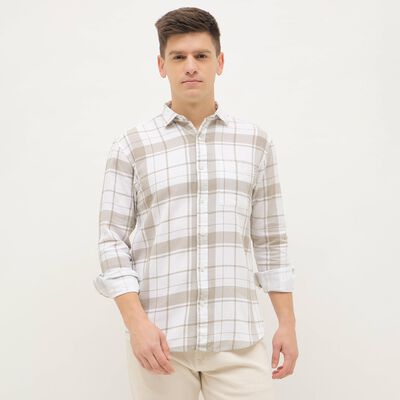 Men's Muted Beige Classic Casual Shirt