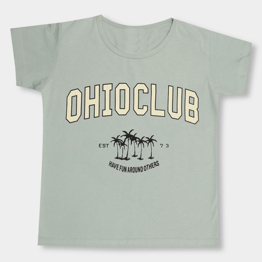 Girls' T-Shirt, हल्का हरा, large image number null