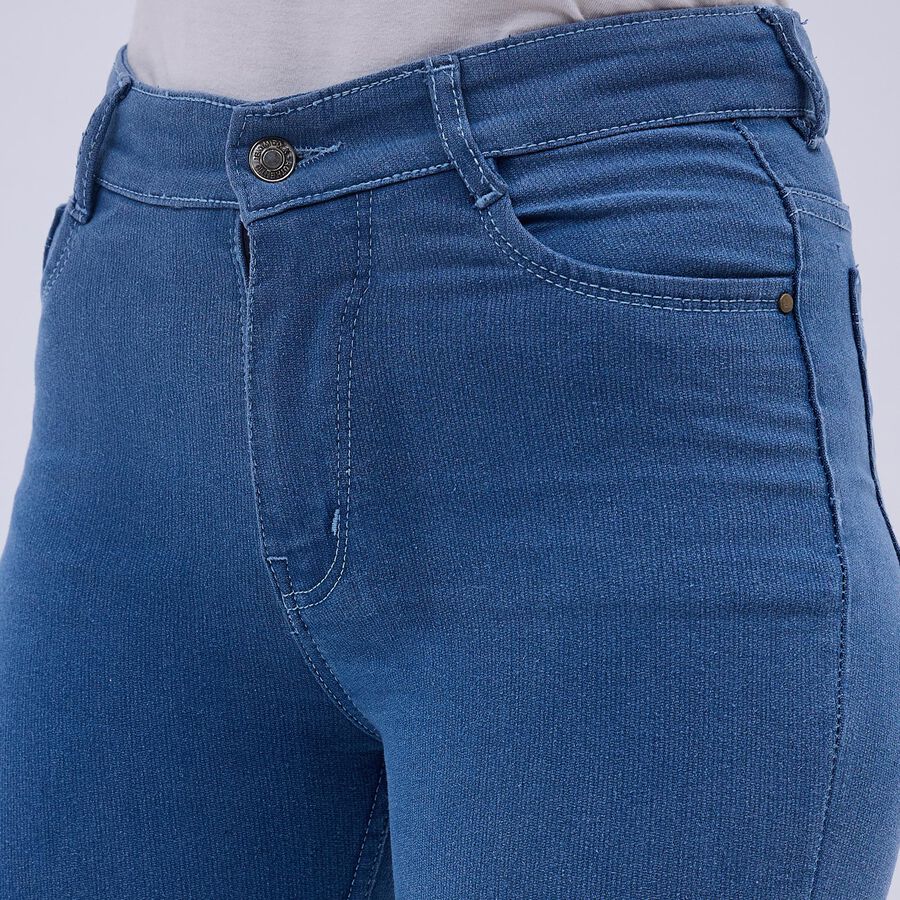Women's Stonewashed Blue Skinny Fit High-Rise Jeans, Mid Blue, large image number null