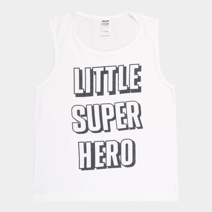 Boys Cotton T-Shirt, White, large image number null