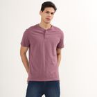Men's Henley Half Sleeves T-Shirt , गुलाबी, small image number null