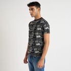 Men's 100% Cotton Round Neck Half Sleeves T-Shirt, काला, small image number null