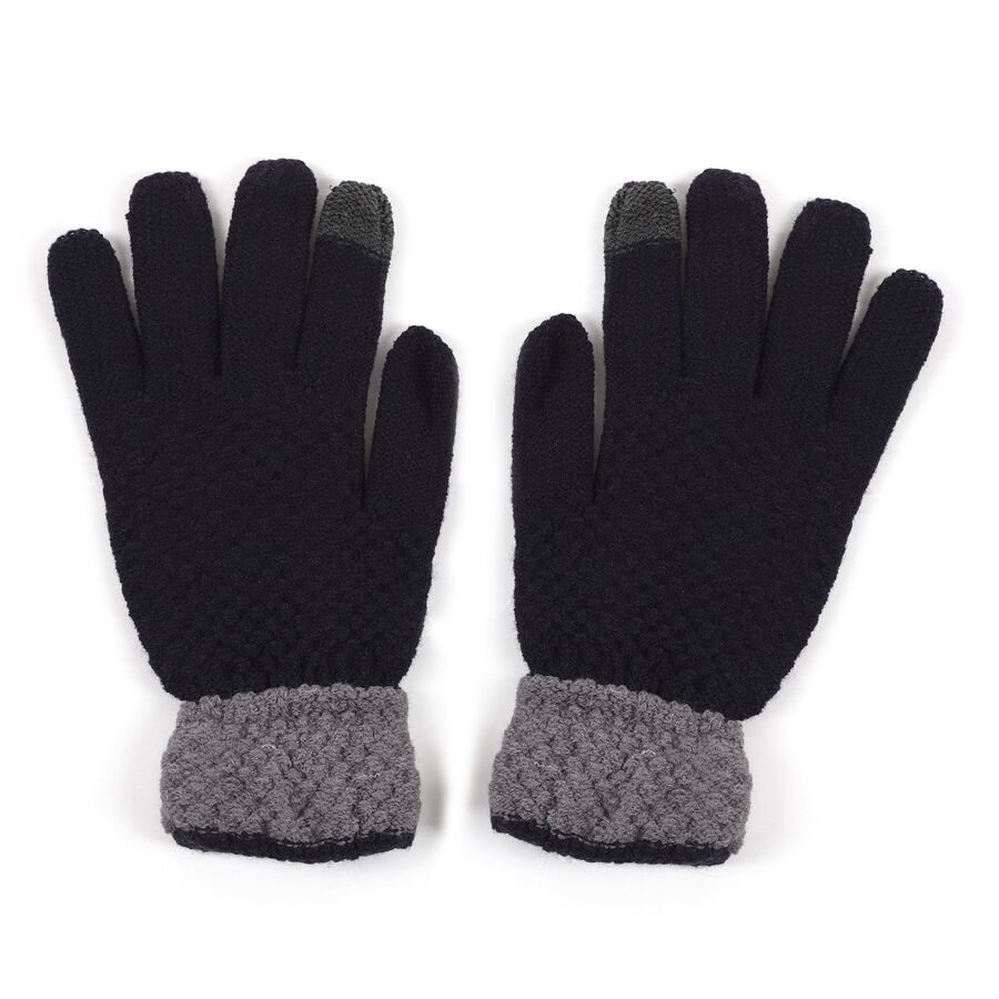 Men's Gloves, नेवी ब्लू, large image number null