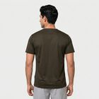 Men Olive Green Round Neck Regular T-Shirt, Olive, small