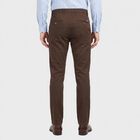Men's Brown Slim Fit Chino Trousers, भूरा, small