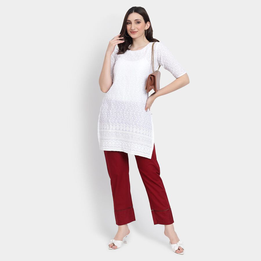 Ladies' 100% Cotton Palazzos , मरून, large image number null