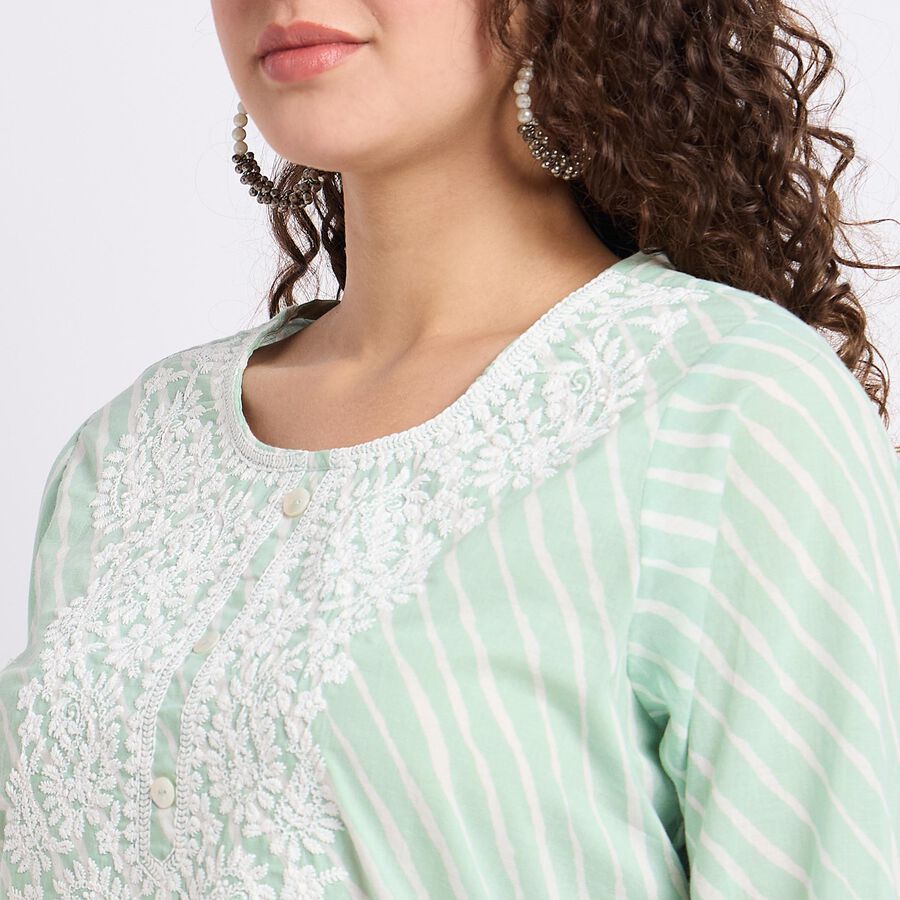 Ladies' 100% Cotton Kurta , Light Green, large image number null