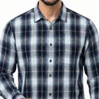 Men's Navy Blue Cotton Casual Shirt, Navy Blue, small