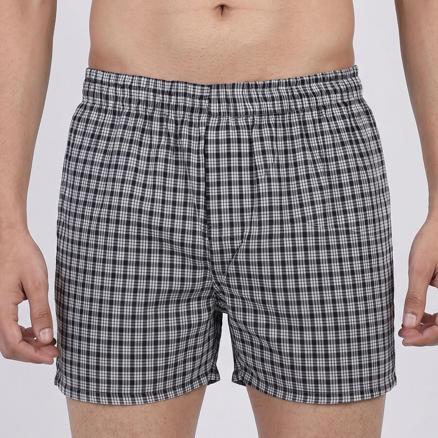 Men's Navy Blue Regular Fit Solid Boxers, Navy Blue, large