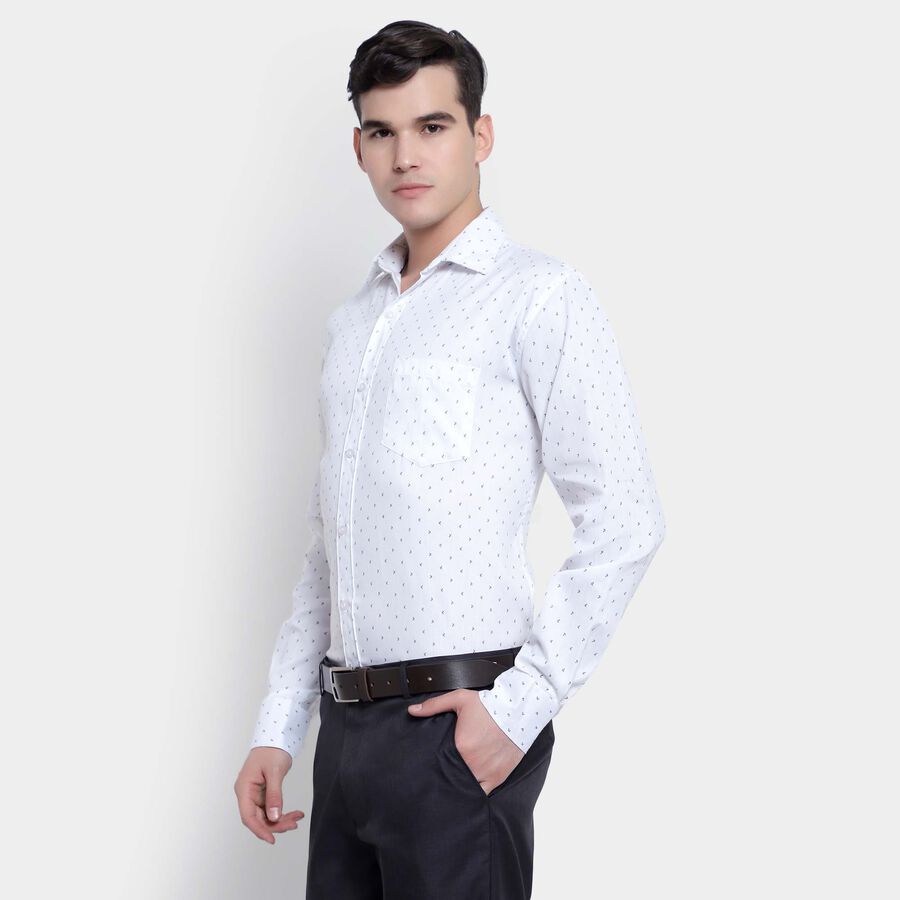Printed Formal Shirt, White, large image number null