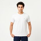 Men's White Round Neck Regular T-Shirt, सफ़ेद, small