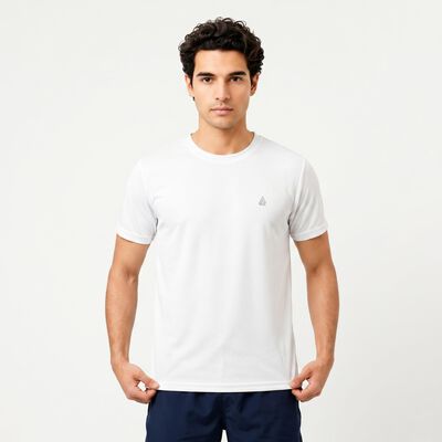 Men's White Round Neck Regular T-Shirt