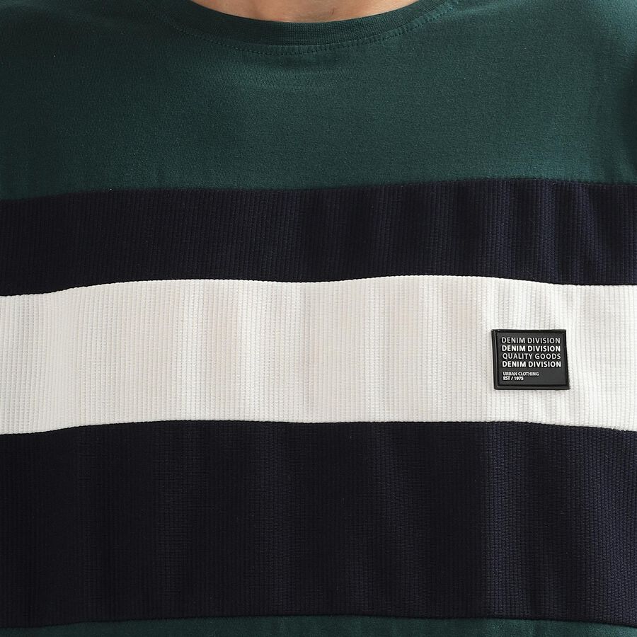 Men's 100% Cotton Round Neck Half Sleeves T-Shirt, Dark Green, large image number null