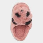 Kids Soft Dusty Pink Fur Slip-On Winter Slippers, गुलाबी, small image number null