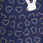 Infants Cotton Printed Frock, Navy Blue, small image number null