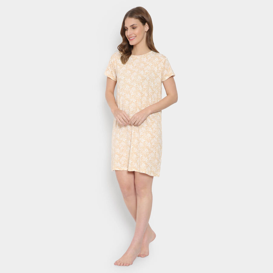 All Over Print Knee Length Women, गहरा पीला, large image number null