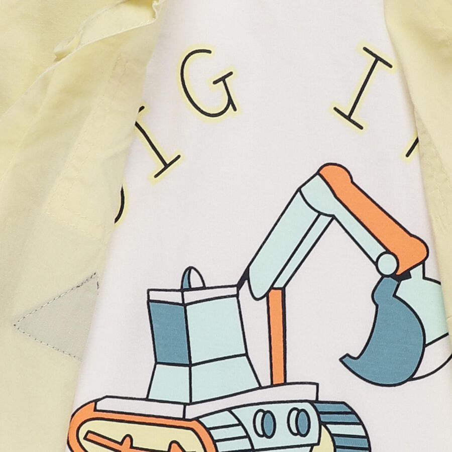 Infants Light Yellow Cotton Half Sleeve Classic Casual Shirt, Yellow, large image number null