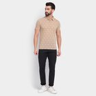 Men's Collared Half Sleeves T-Shirt , गहरा पीला, small