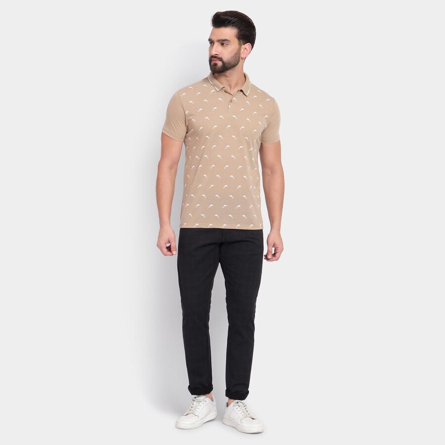 Men's Collared Half Sleeves T-Shirt , गहरा पीला, large
