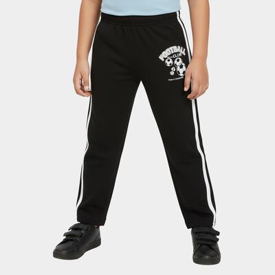 Boys' Jet Black Cotton Blend Football Print Pyjama