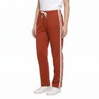 Women's Rust Regular Fit Side-Striped Track Pants, Rust, small