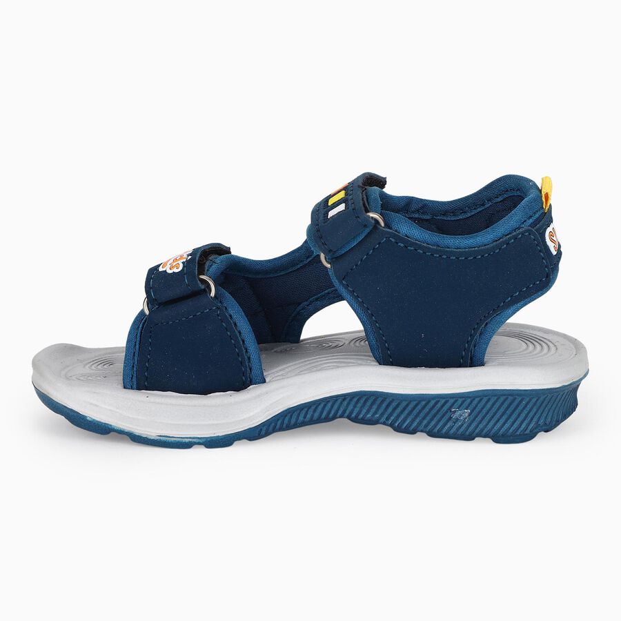 Boys' Blue Velcro Strap Strappy Sandals, Teal Blue, large