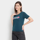 Solid Round Neck T-Shirt, Teal Blue, small image number null