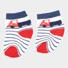 Infants Cotton Stripes Socks, Navy Blue, small image number null