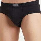 Cotton Solid Brief, Black, small