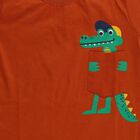 Boys Burnt Orange Cotton Round Neck Casual T-Shirt, Brown, small