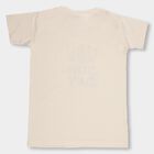 Boys' Beige Round Neck Printed T-Shirt, Beige, small