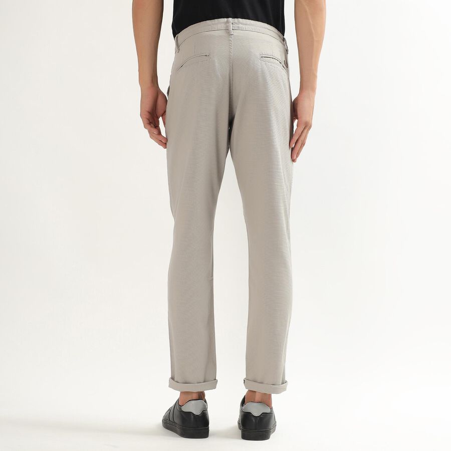 Men's Slim Fit Casual Trousers, हल्का ग्रे, large image number null