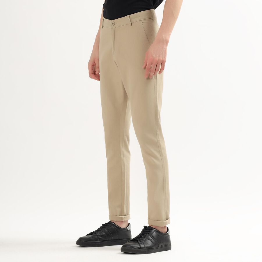 Men's Slim Fit Casual Trousers, Beige, large image number null