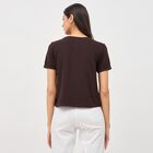 Women's Deep Chocolate Brown Round Neck T-Shirt, Brown, small image number null