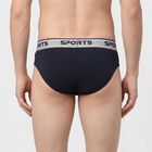 Men's Navy Blue Regular Fit Briefs, नेवी ब्लू, small