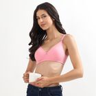 Women's Soft Pink Cotton Wire-Free Everyday Bra, Pink, small image number null