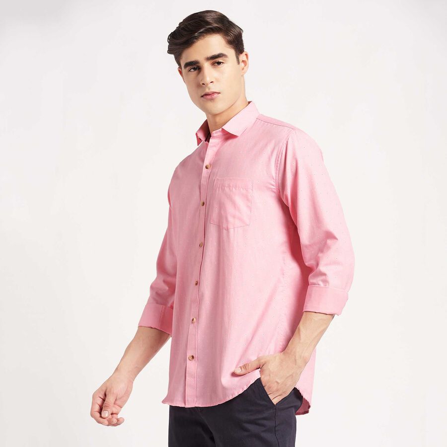 Printed Slim Fit Casual Shirt, Pink, large image number null