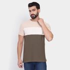 Men's 100% Cotton Round Neck Half Sleeves T-Shirt , Khaki, small